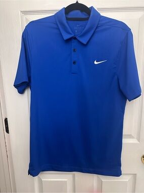 Nike Men’s Royal Blue Dri-FIT Polo with White Swoosh